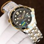 Omega Seamaster Diver 300M James Bond Replica Watch 2-Tone Black Dial